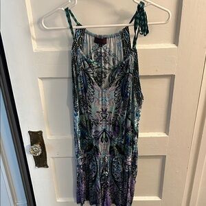 Hale Bob Blue and Purple Patterned Jumpsuit